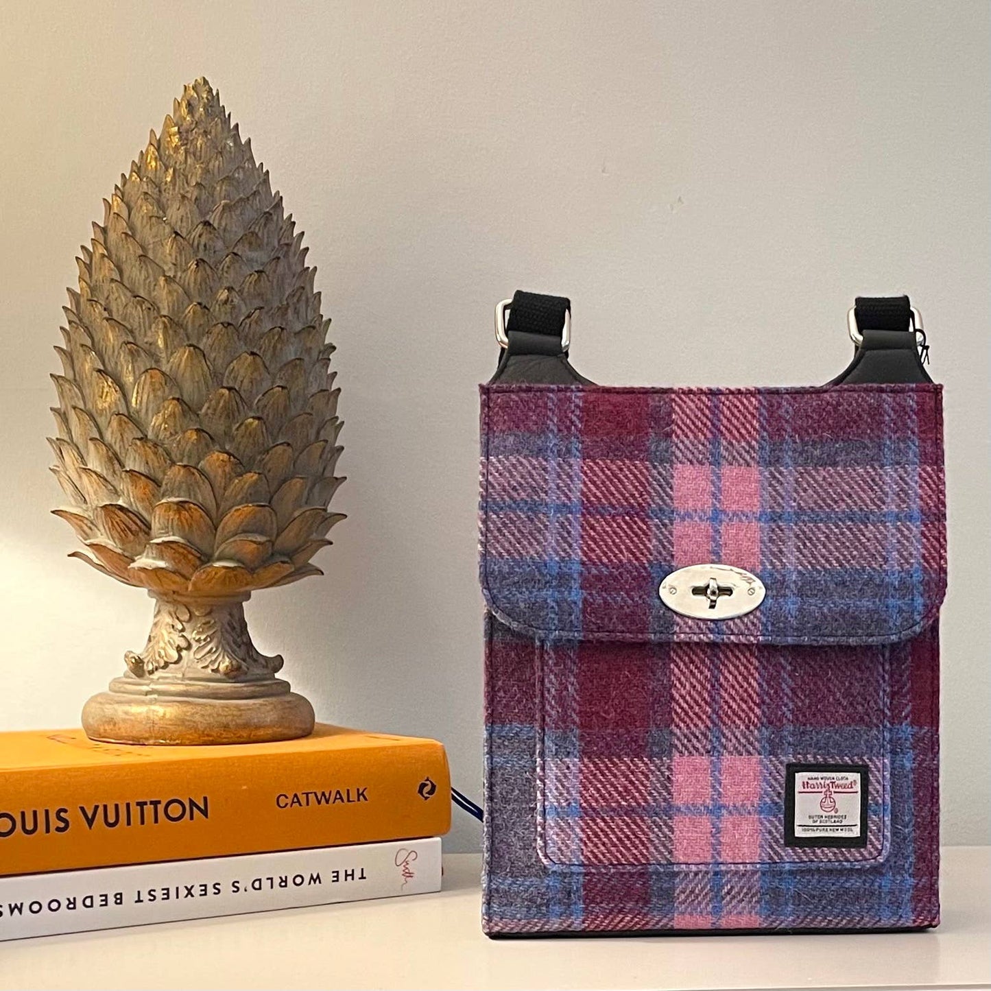 Harris Tweed Satchel Bag Pastel Pink