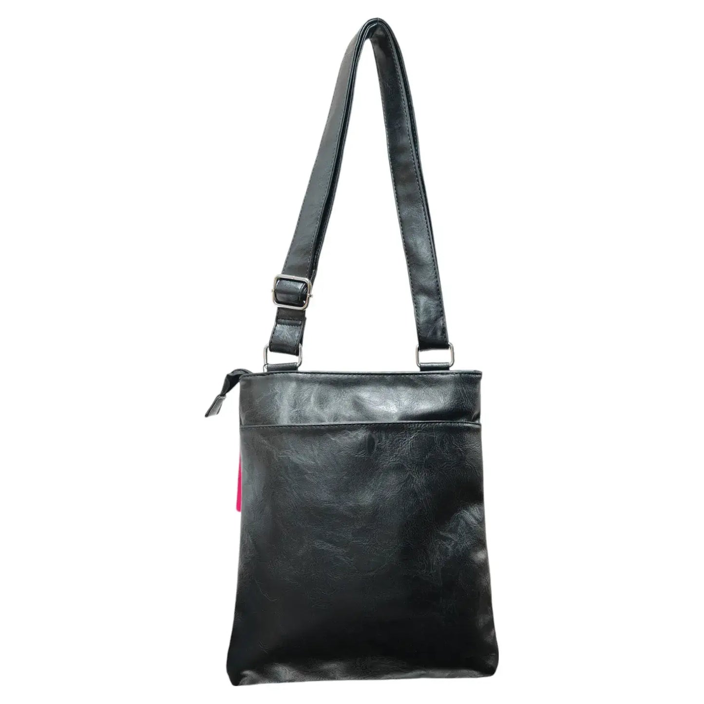 Classic Front Pocket Black Crossbody Bag