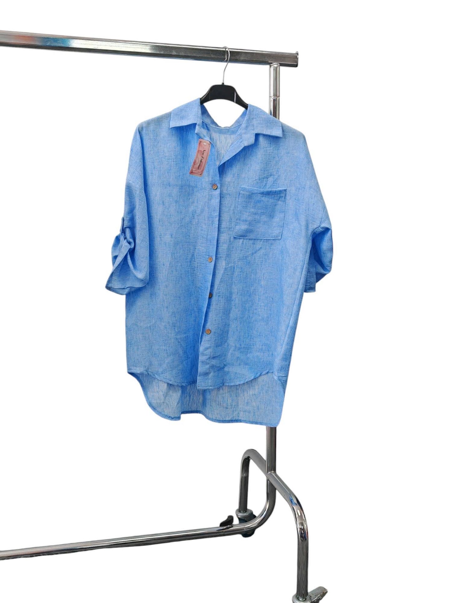 Italian One Size Full Button Linen Shirt