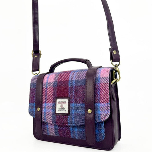 Harris Tweed Ladies Mini Messenger Satchel Bag Pastel Pink