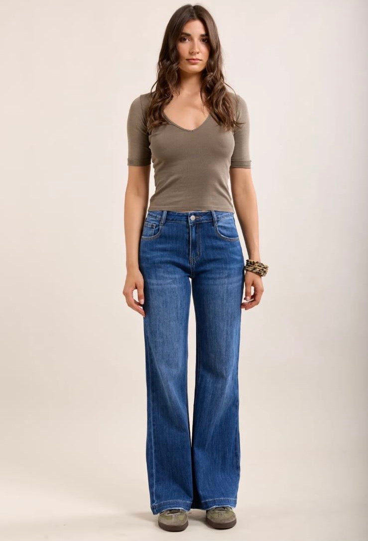 PRE-ORDER Toxik jeans - mid wash flare