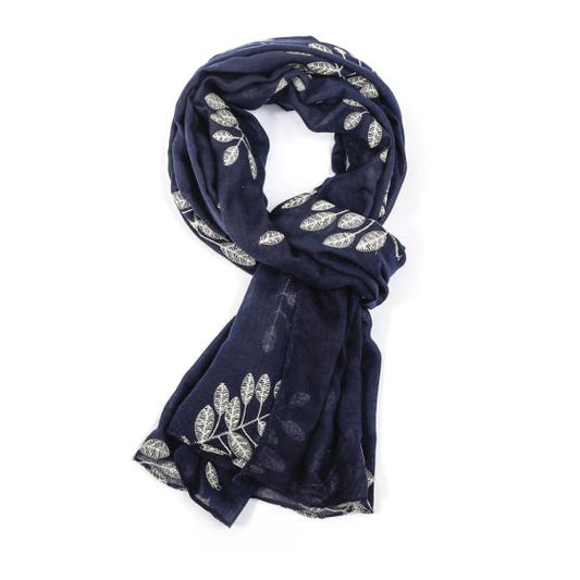 Embroidered Tree Scarf