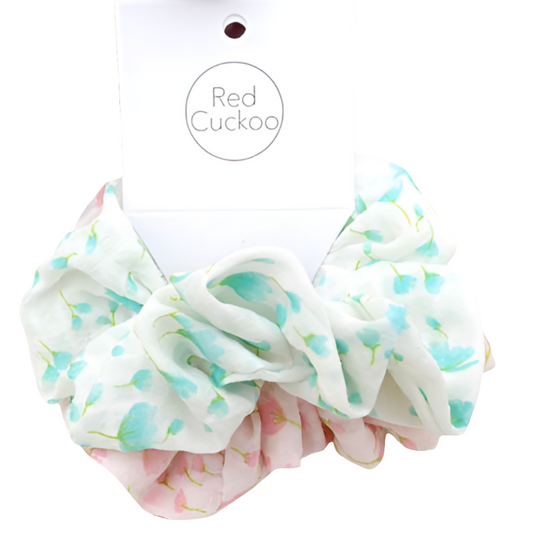 Red Cuckoo Floral Scrunchie Two Pack