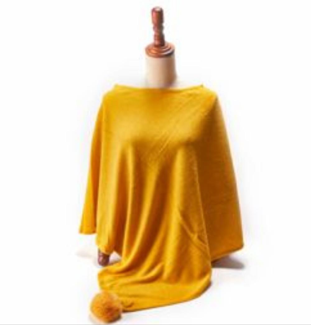 Pom Pom Poncho Wrap