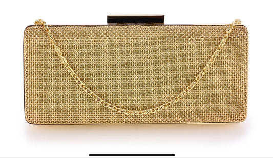 Gold Metal Mesh Clutch Bag