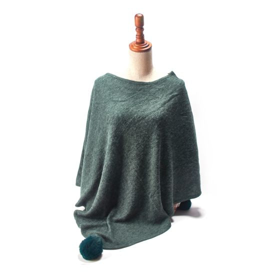 Pom Pom Poncho Wrap
