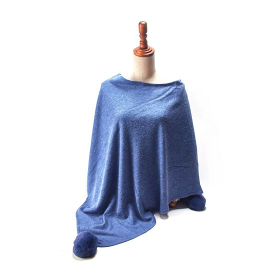 Pom Pom Poncho Wrap