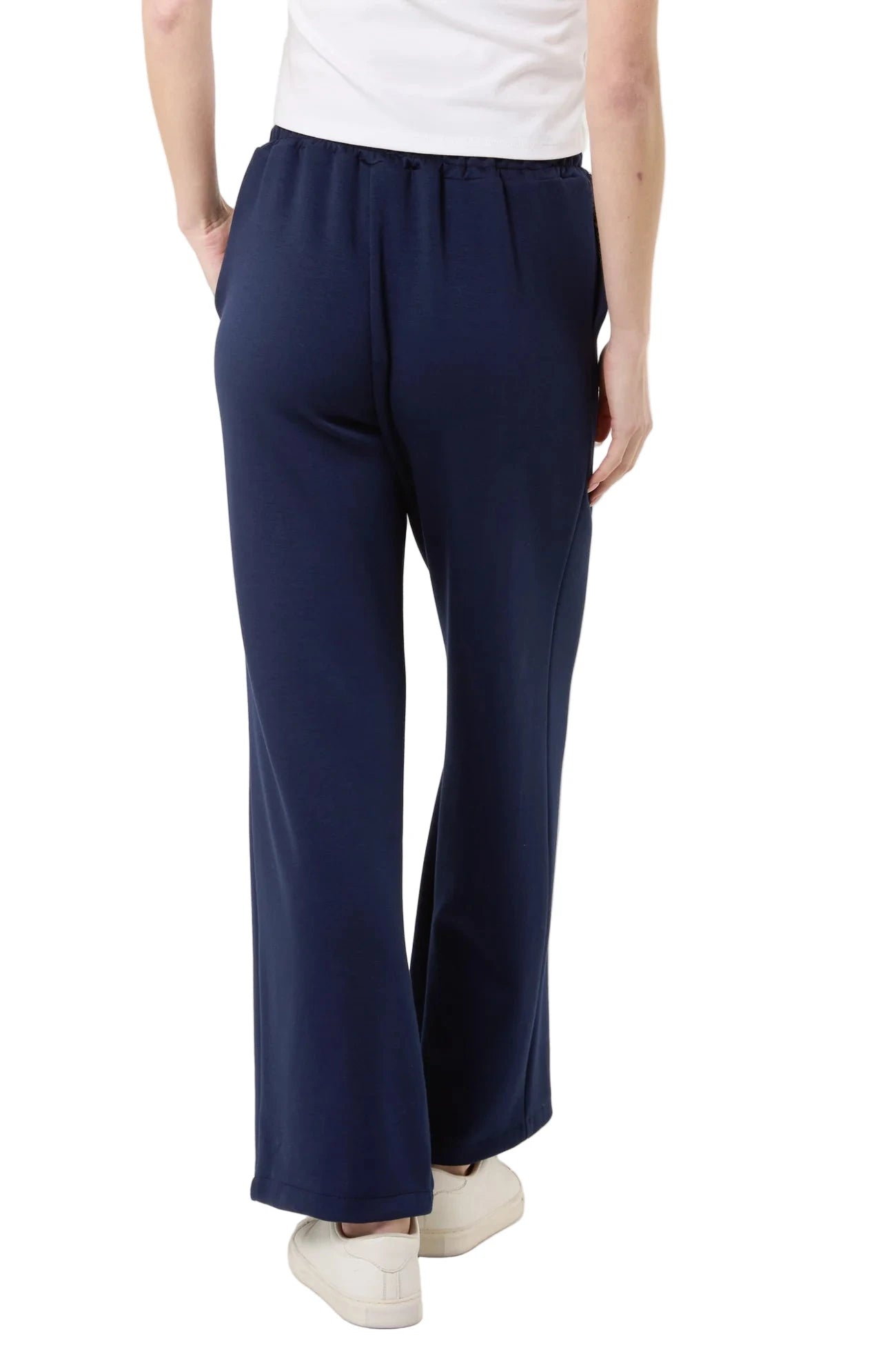 Navy Drawstring Crease-Front Jogger Trousers