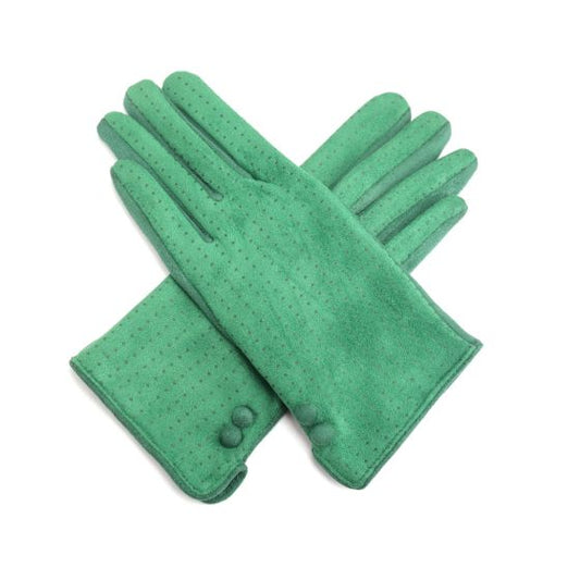 Vibrant green gloves 
Winter gloves