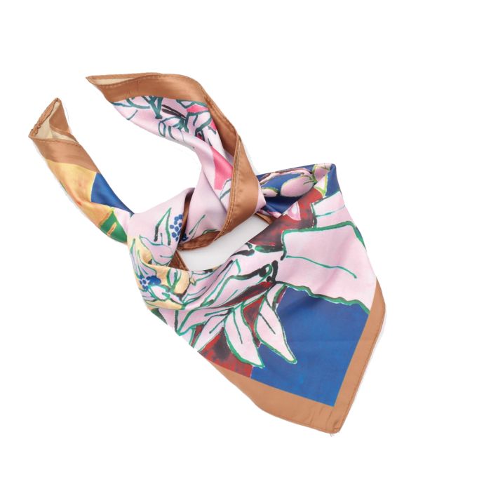 Flower Patches Small Satin Scarf
