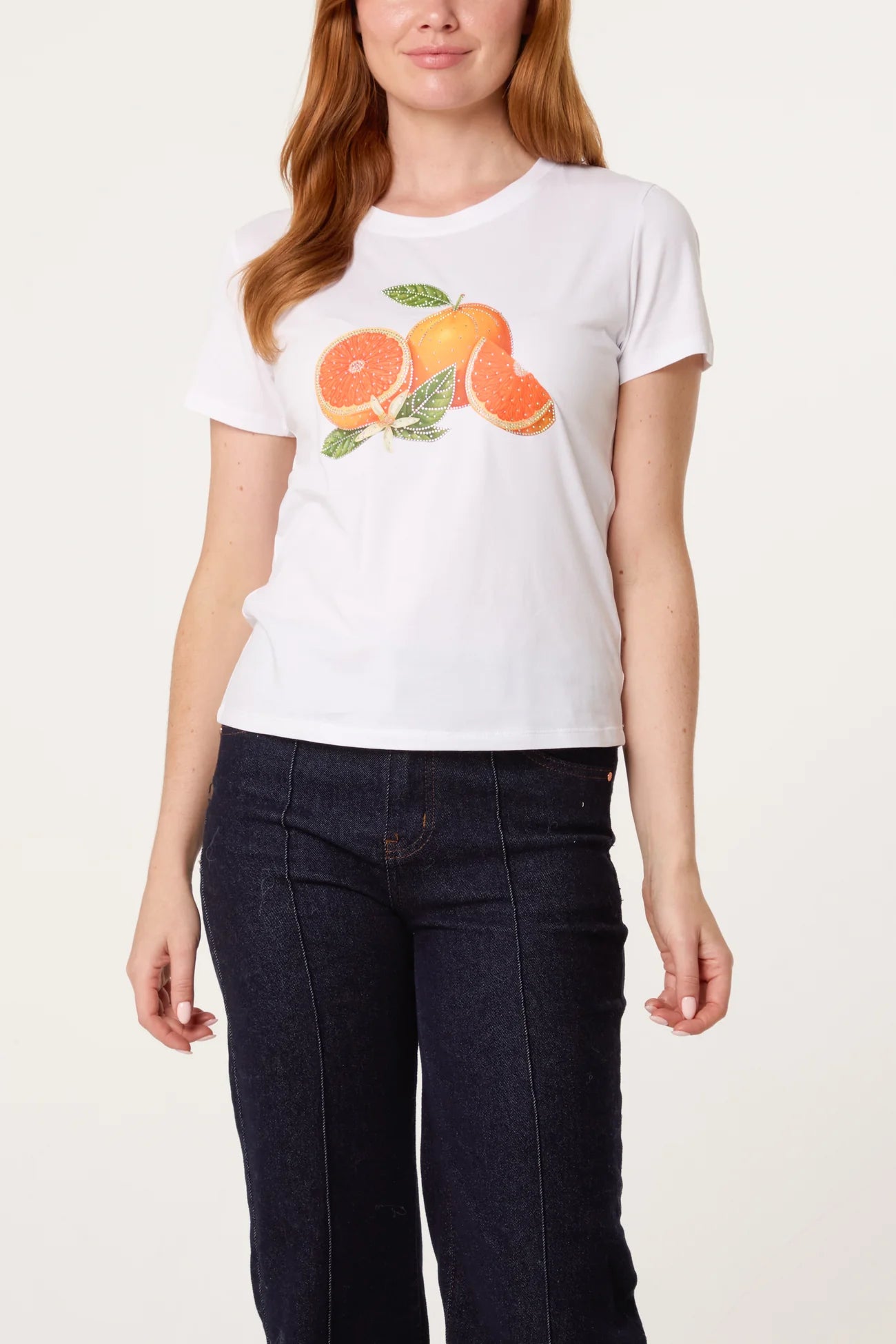 Embellished Orange Design T-Shirt