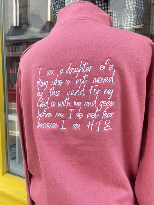 Wearable Truth Pink Statement Quarter Zip