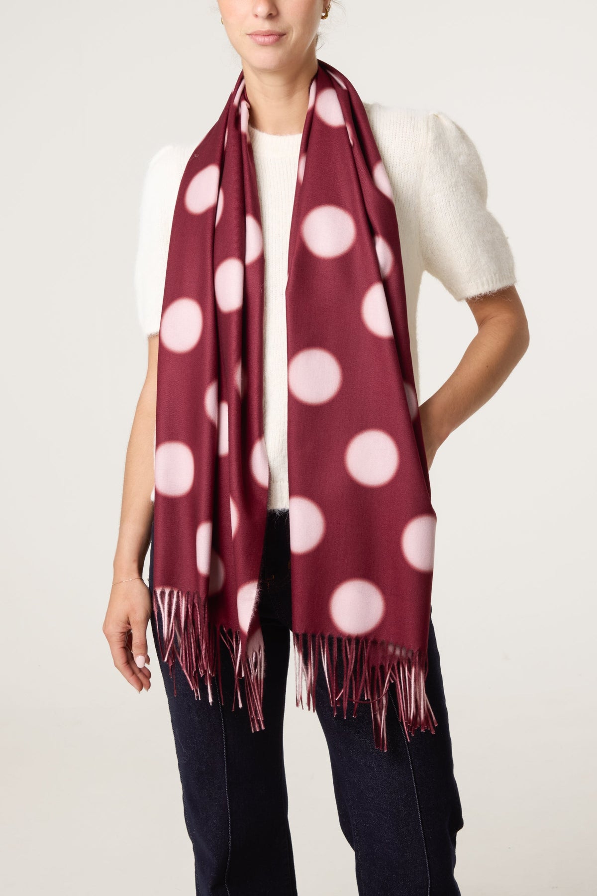 Brown Polka Dot Cosy Scarf (Copy)