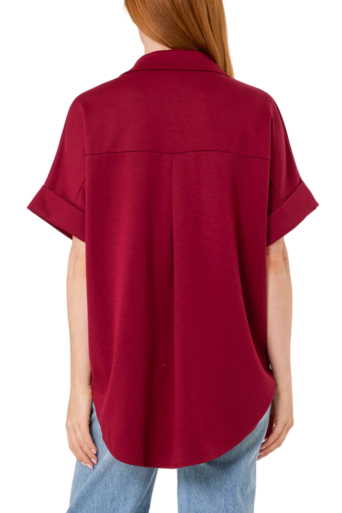 Gold Buttons Jersey Short Sleeve Shirt