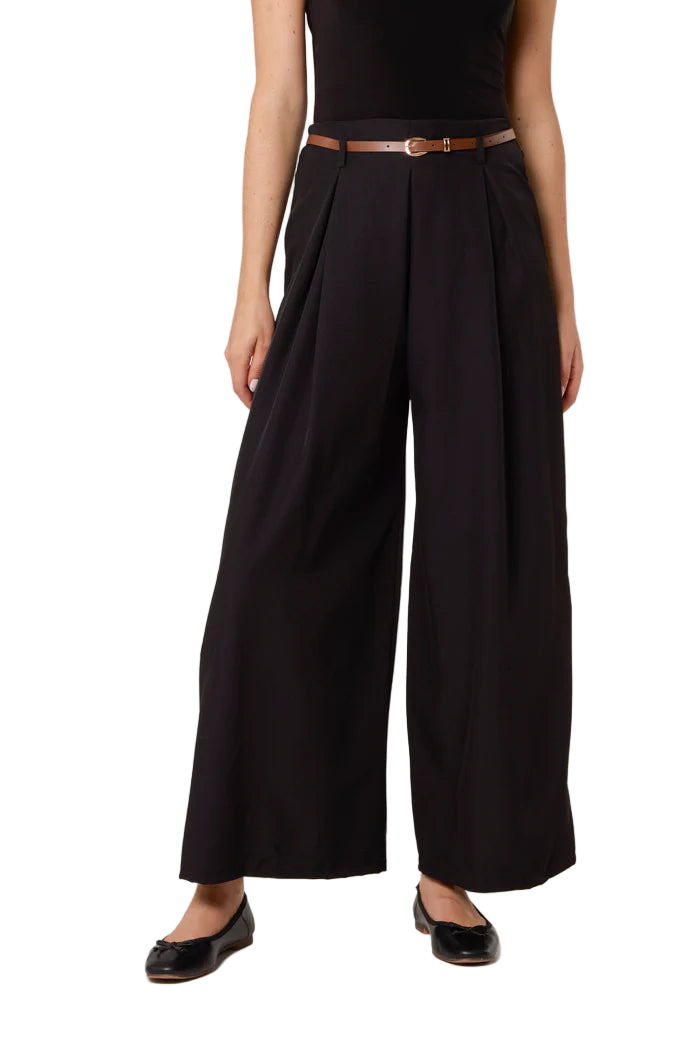 Pleated Palazzo Pants with belt