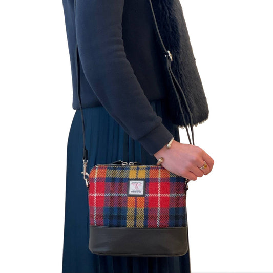Harris Tweed Square Shoulder Bag Saffron