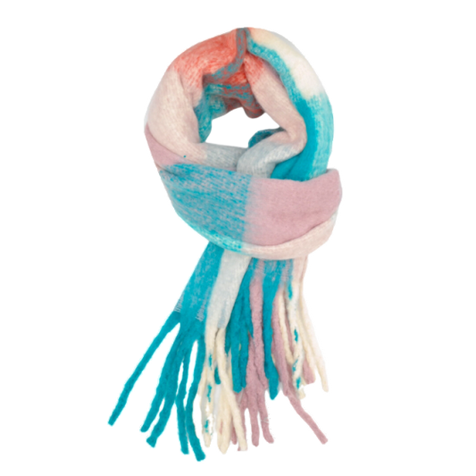 Red Cuckoo Teal Tartan Scarf