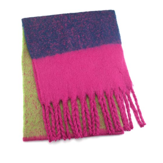 Three-Toned Colour Block Blanket Scarf