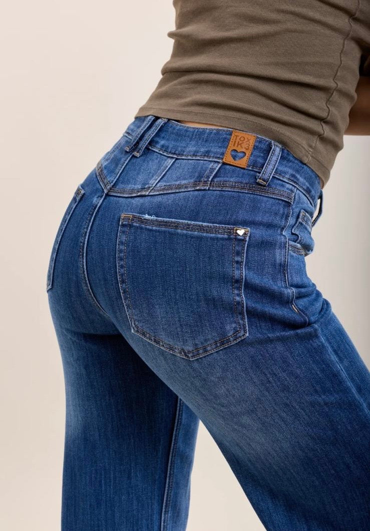 Toxik jeans - mid wash flare