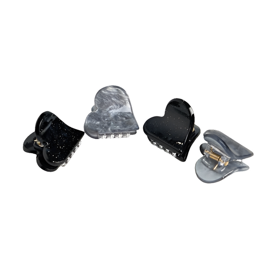Hearts Black Multi Clips Pack Of 4