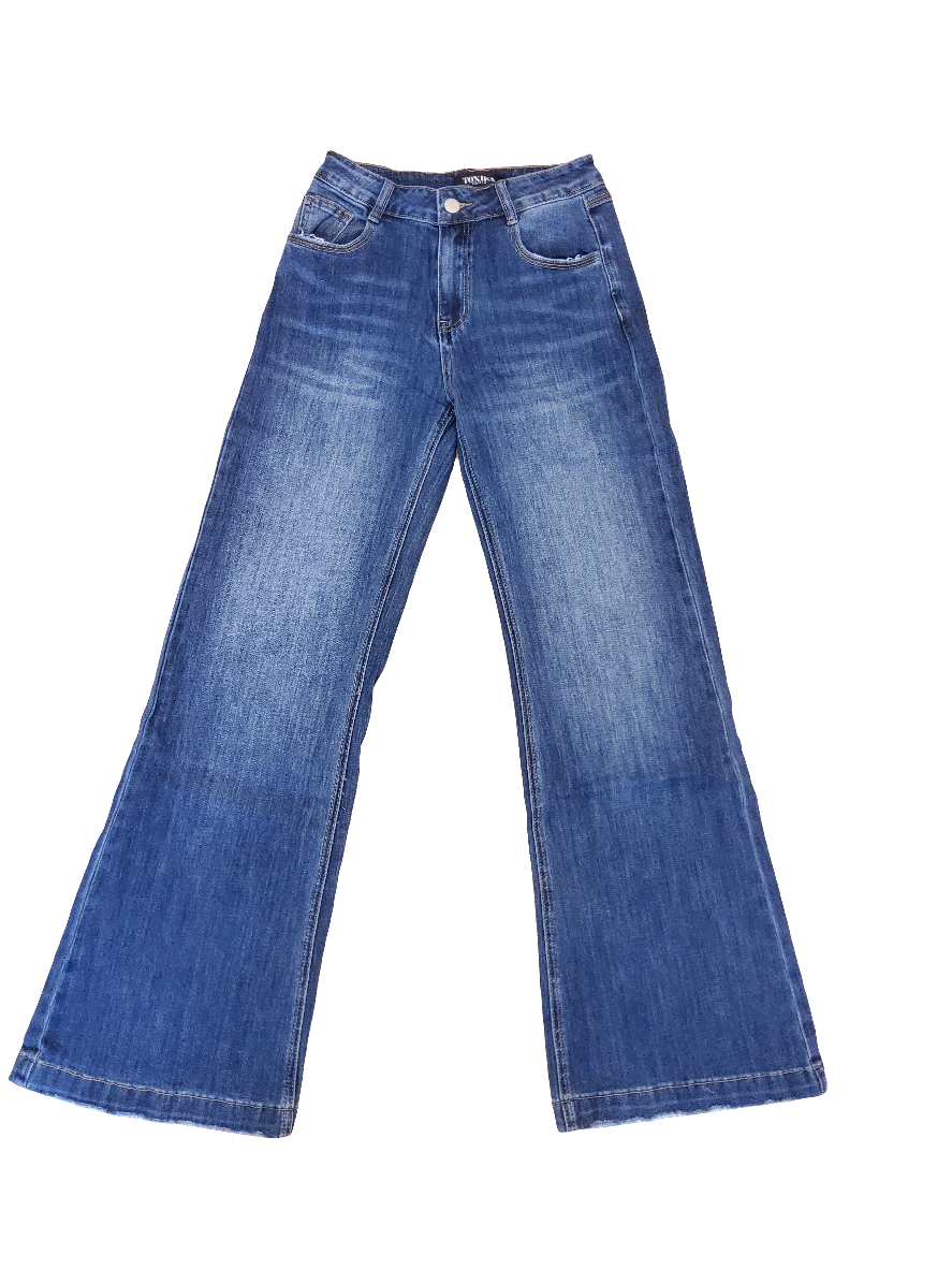 Toxik mid wash flare jeans available in Northern Ireland