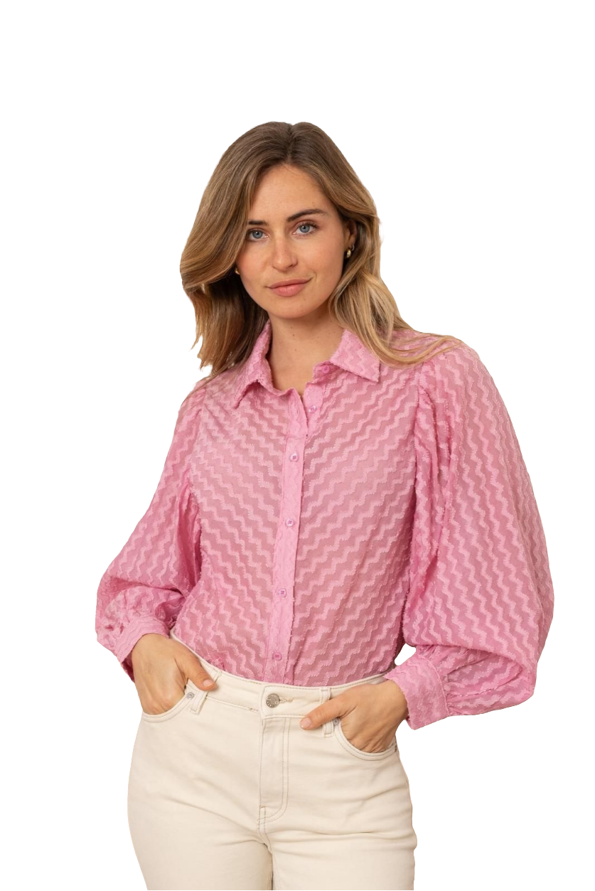 Soft Pink Zig Zag Shirt