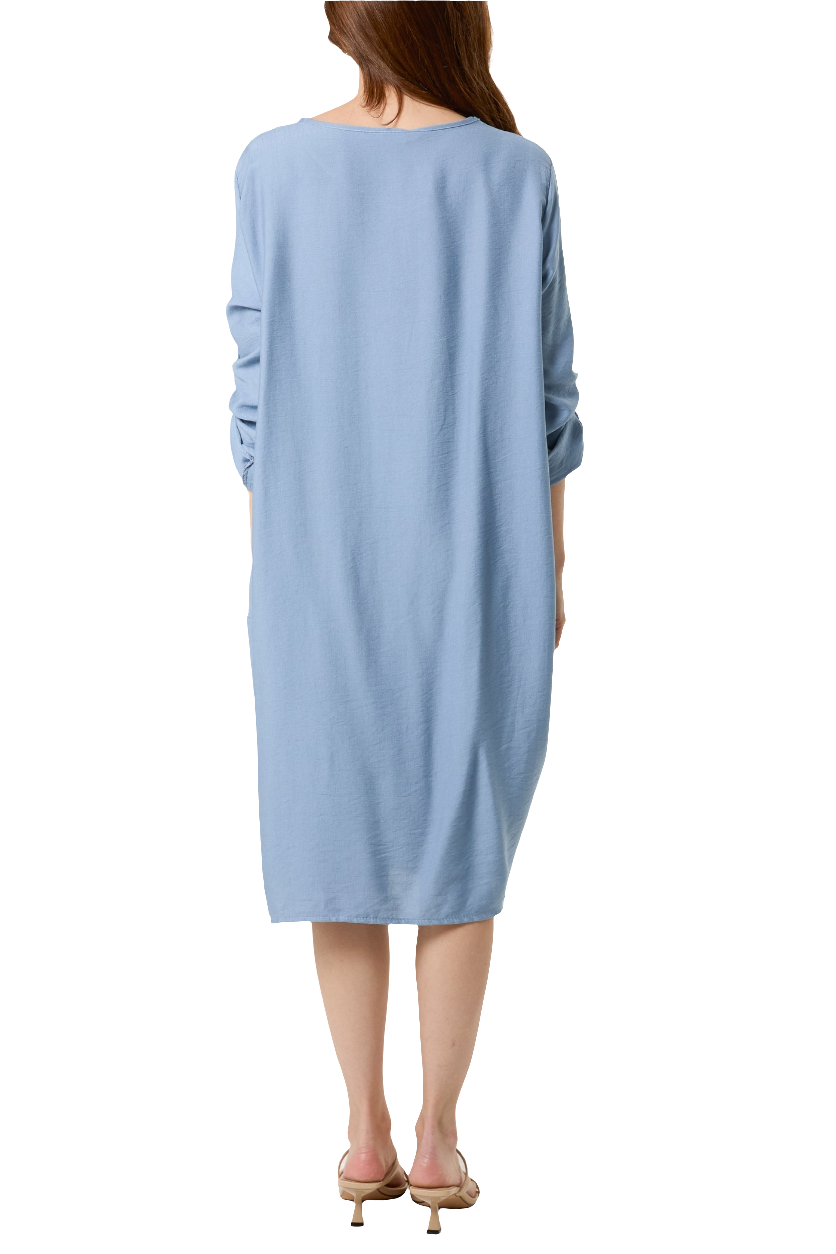 Twisted Front Long Sleeve Dress