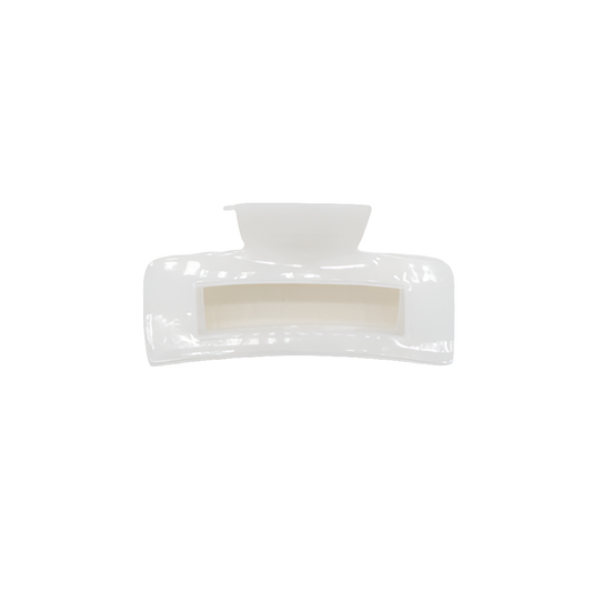 Pearl White Rectangular Claw Clip
