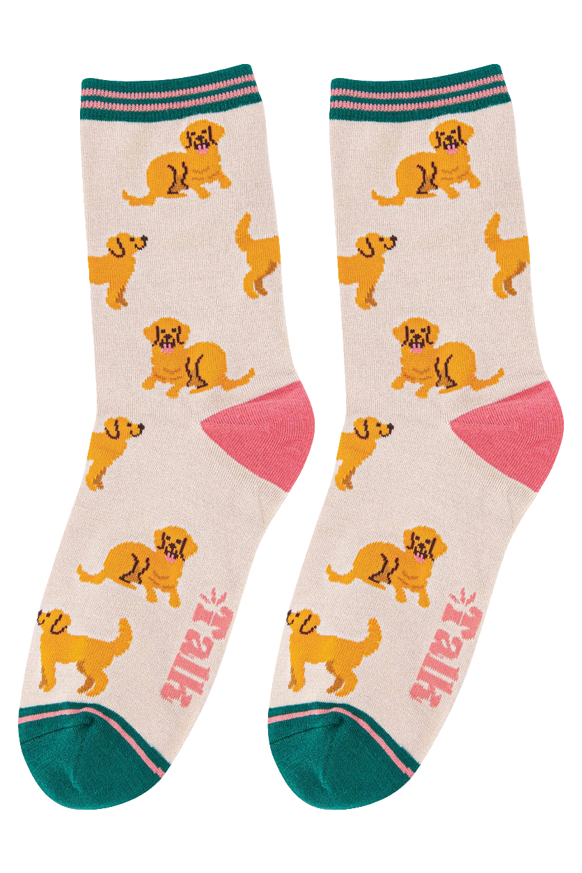 Women's Golden Retriever Bamboo Dog Socks