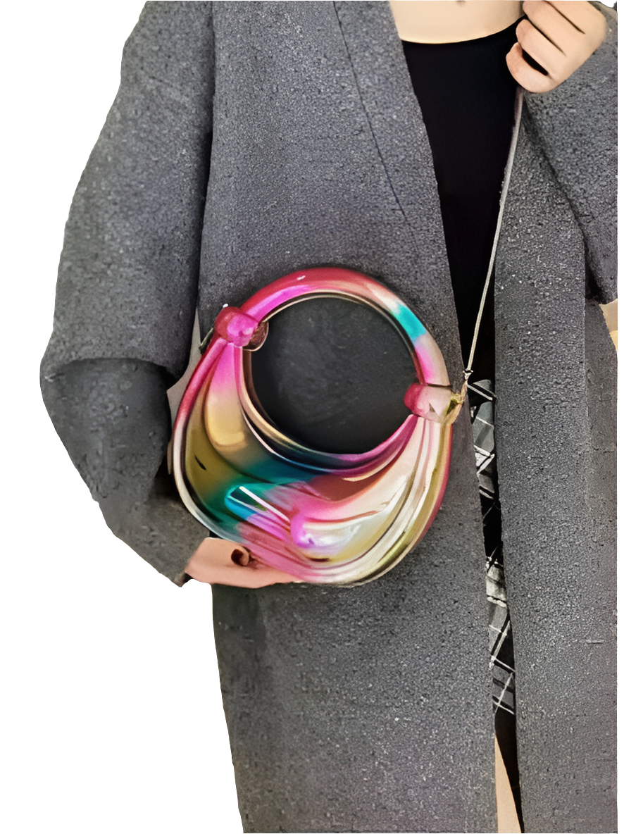 Rainbow Chrome Clutch Bag