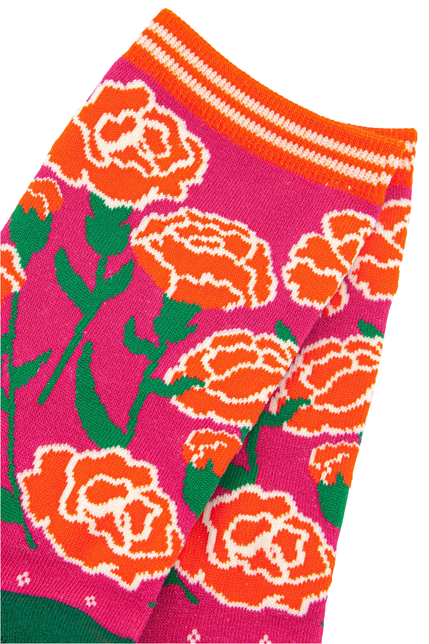 Women's Carnation Floral Print Bamboo Socks