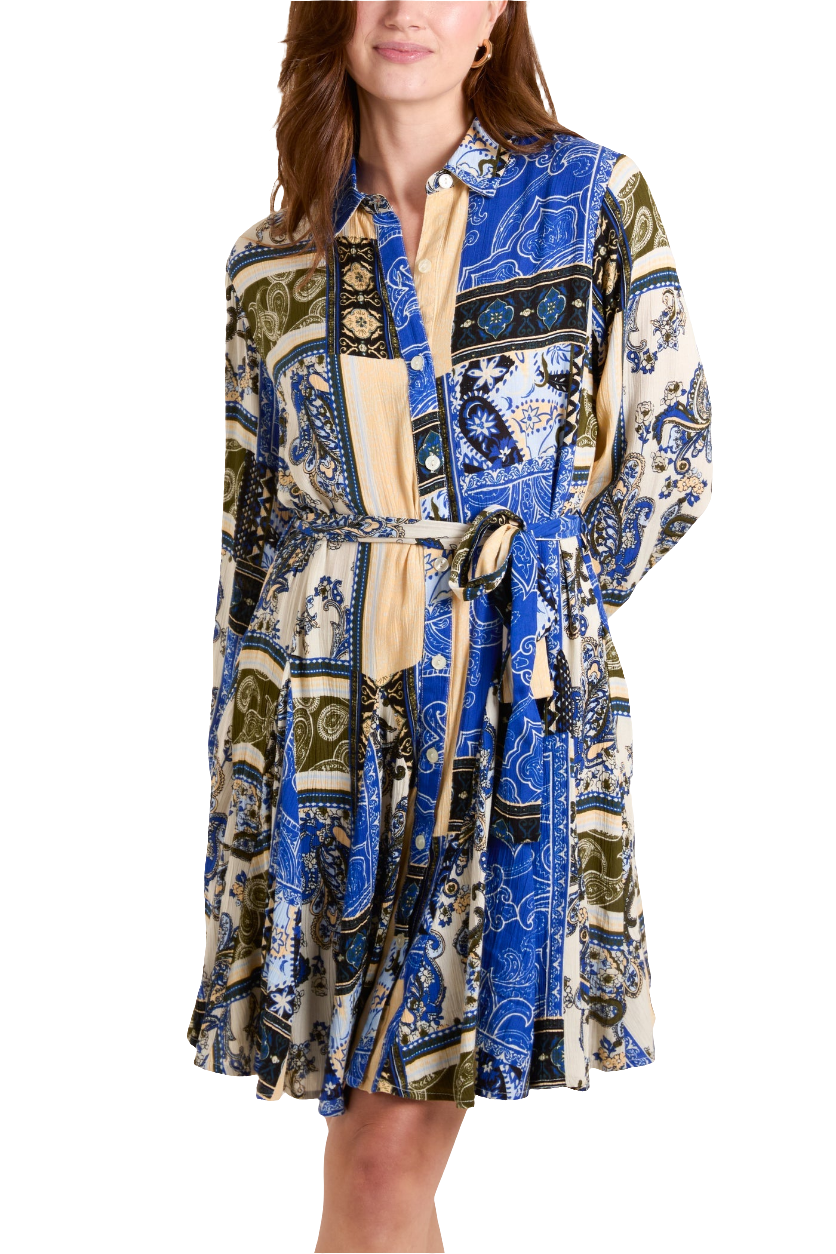 Patchwork Shirt Dress
