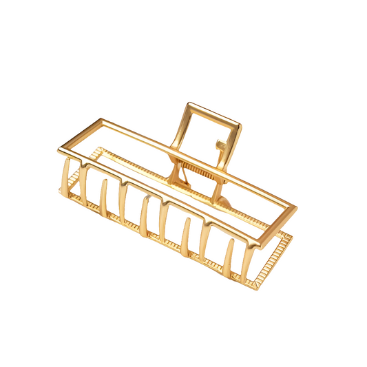 Gold Steel Rectangular Claw Clip