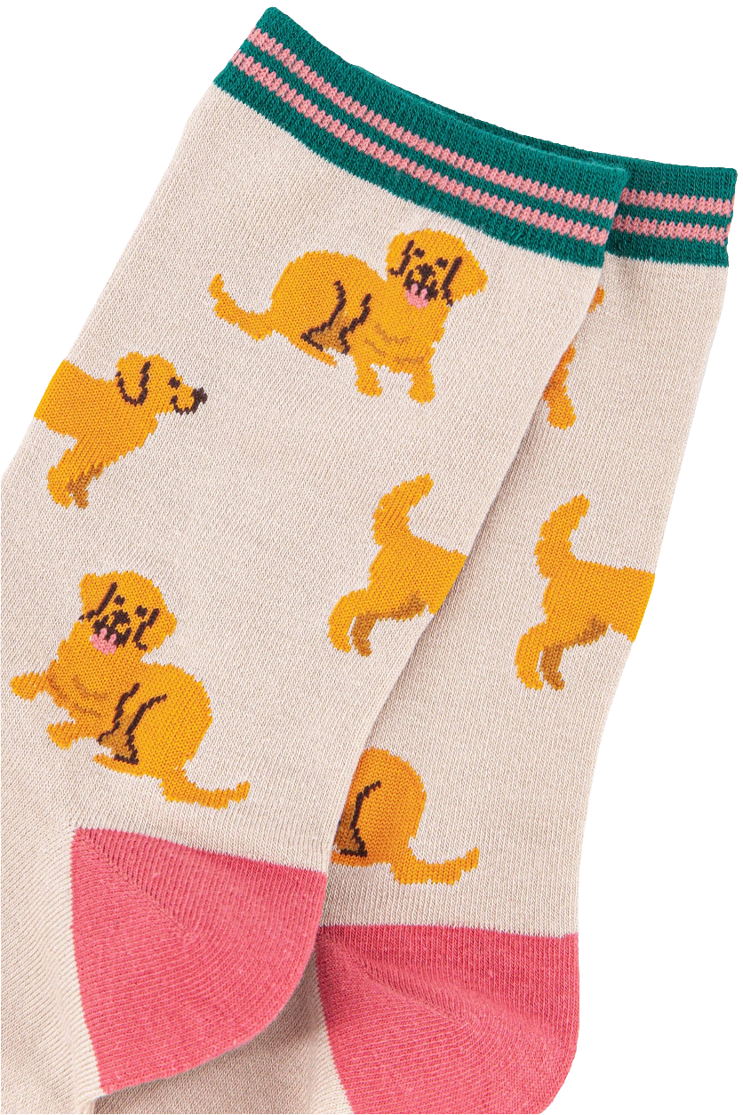Women's Golden Retriever Bamboo Dog Socks