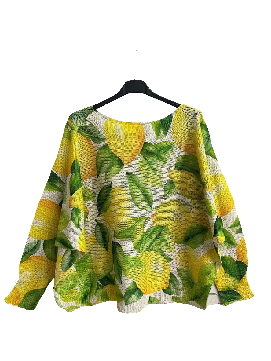 Lemon Print Lightweight Jumper