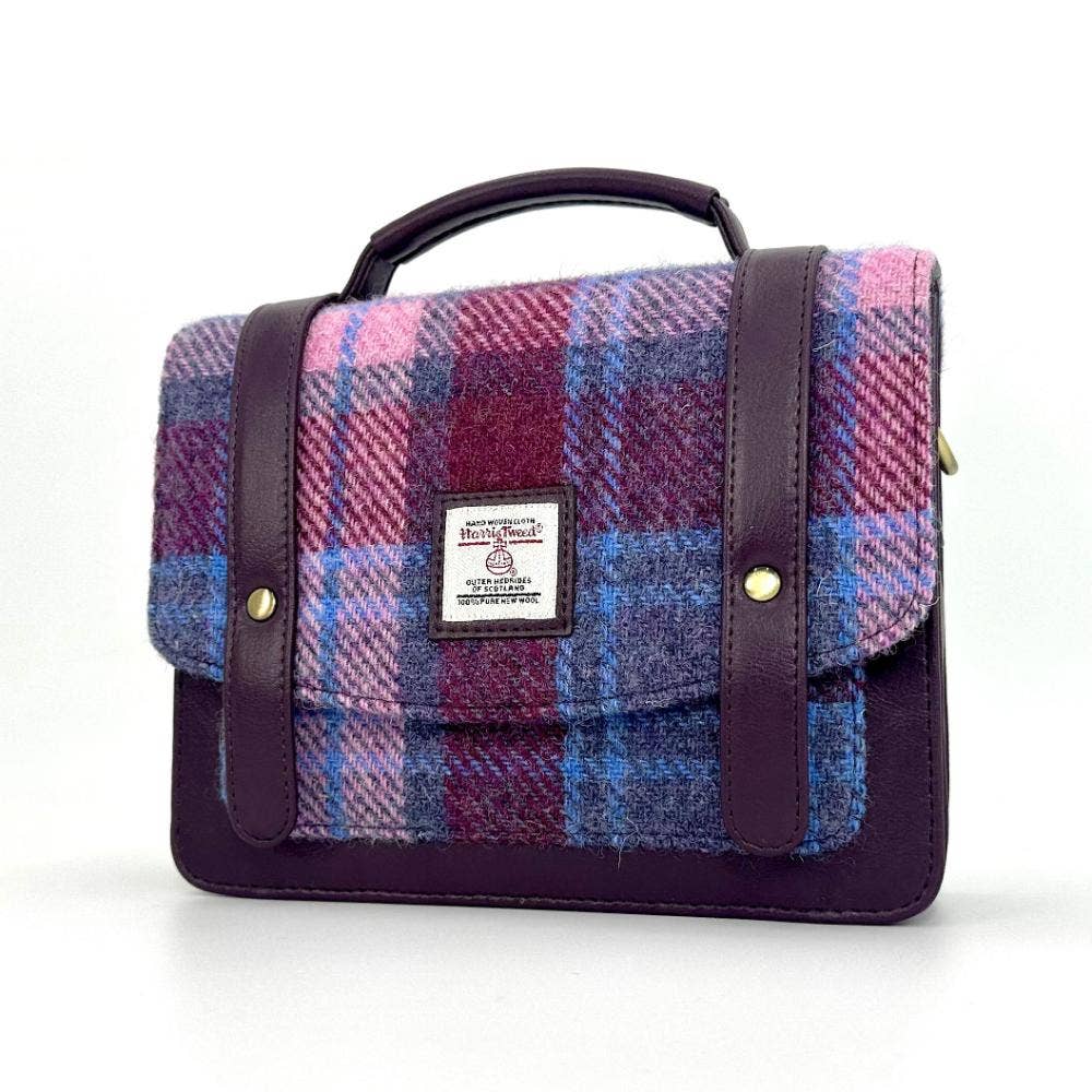 Harris Tweed Ladies Mini Messenger Satchel Bag Pastel Pink