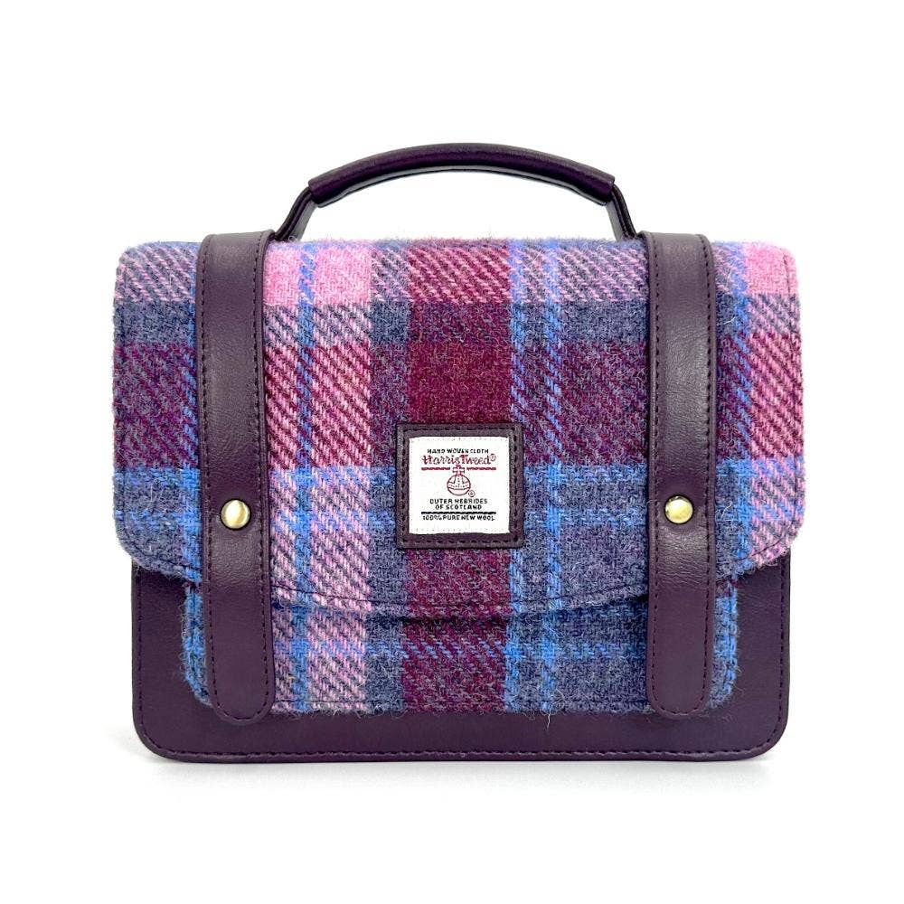 Harris Tweed Ladies Mini Messenger Satchel Bag Pastel Pink