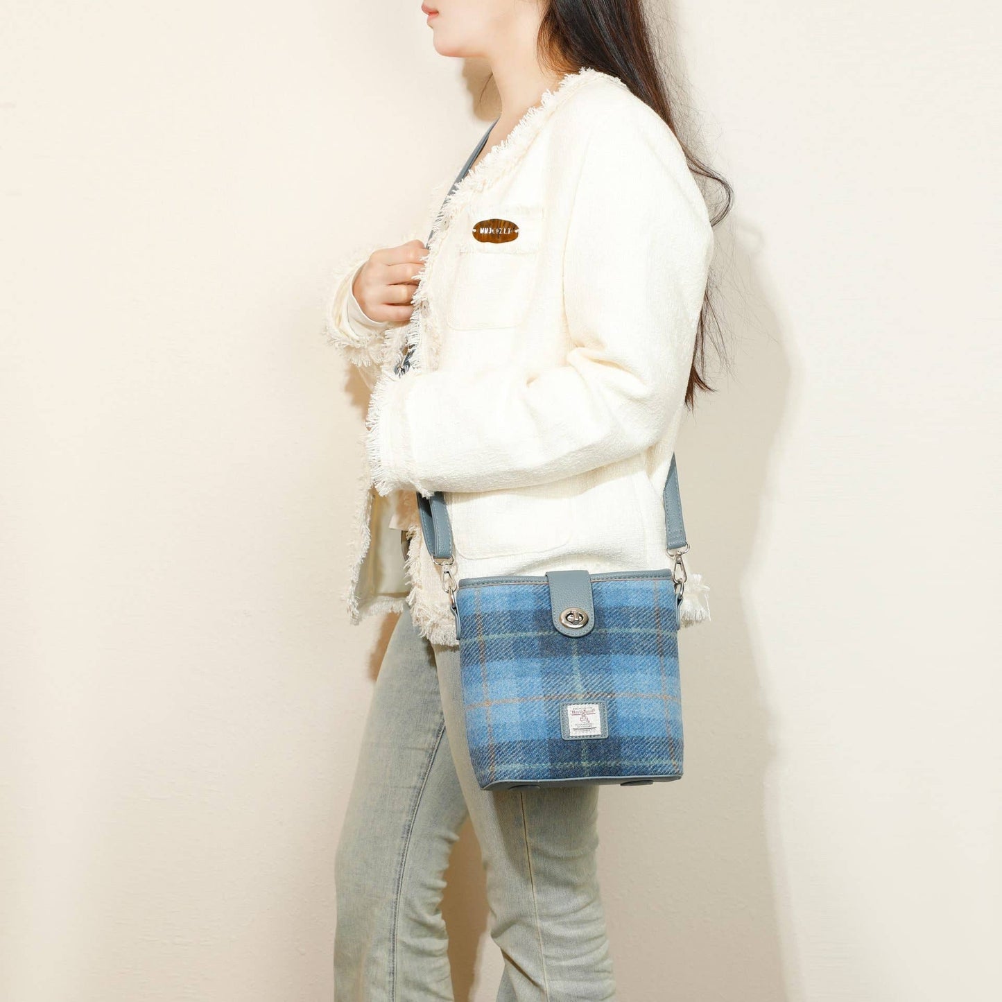 Harris Tweed Skye Blue Shoulder Bag