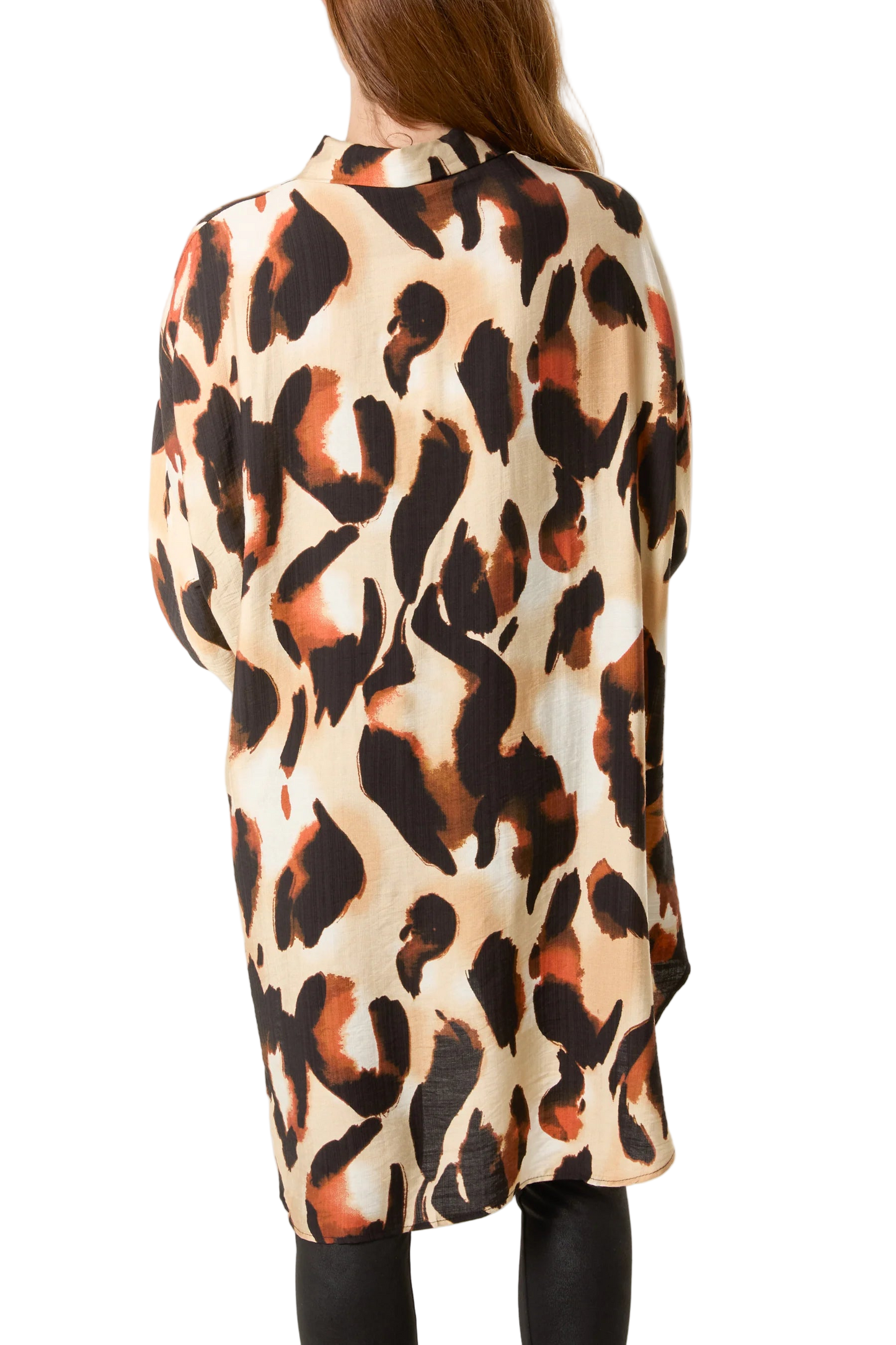 Relaxed Leopard Print Long Sleeve Shirt