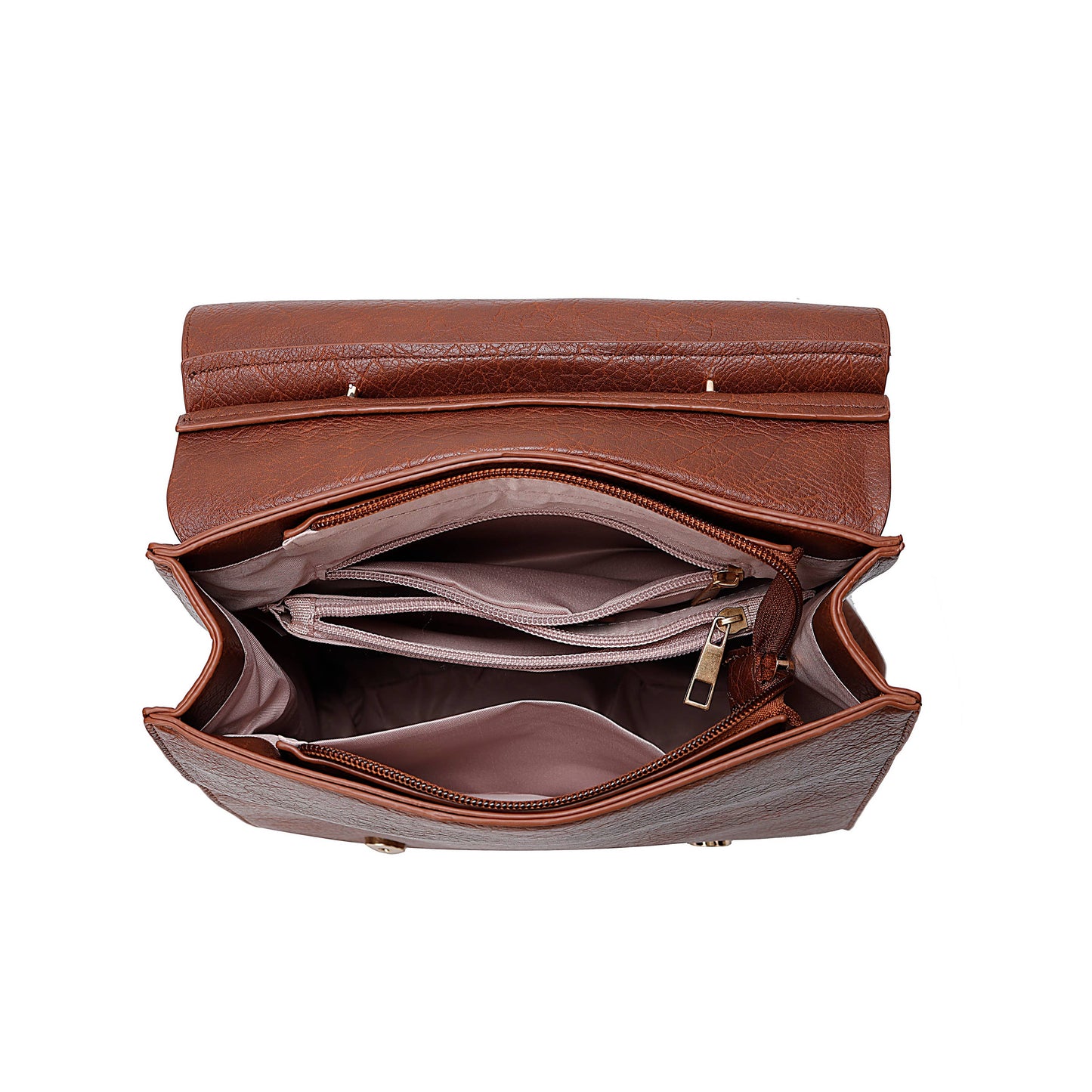 Classic Two-toned Flap Over Backpack bag
