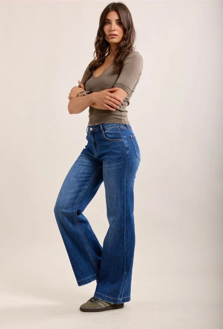 PRE-ORDER Toxik jeans - mid wash flare