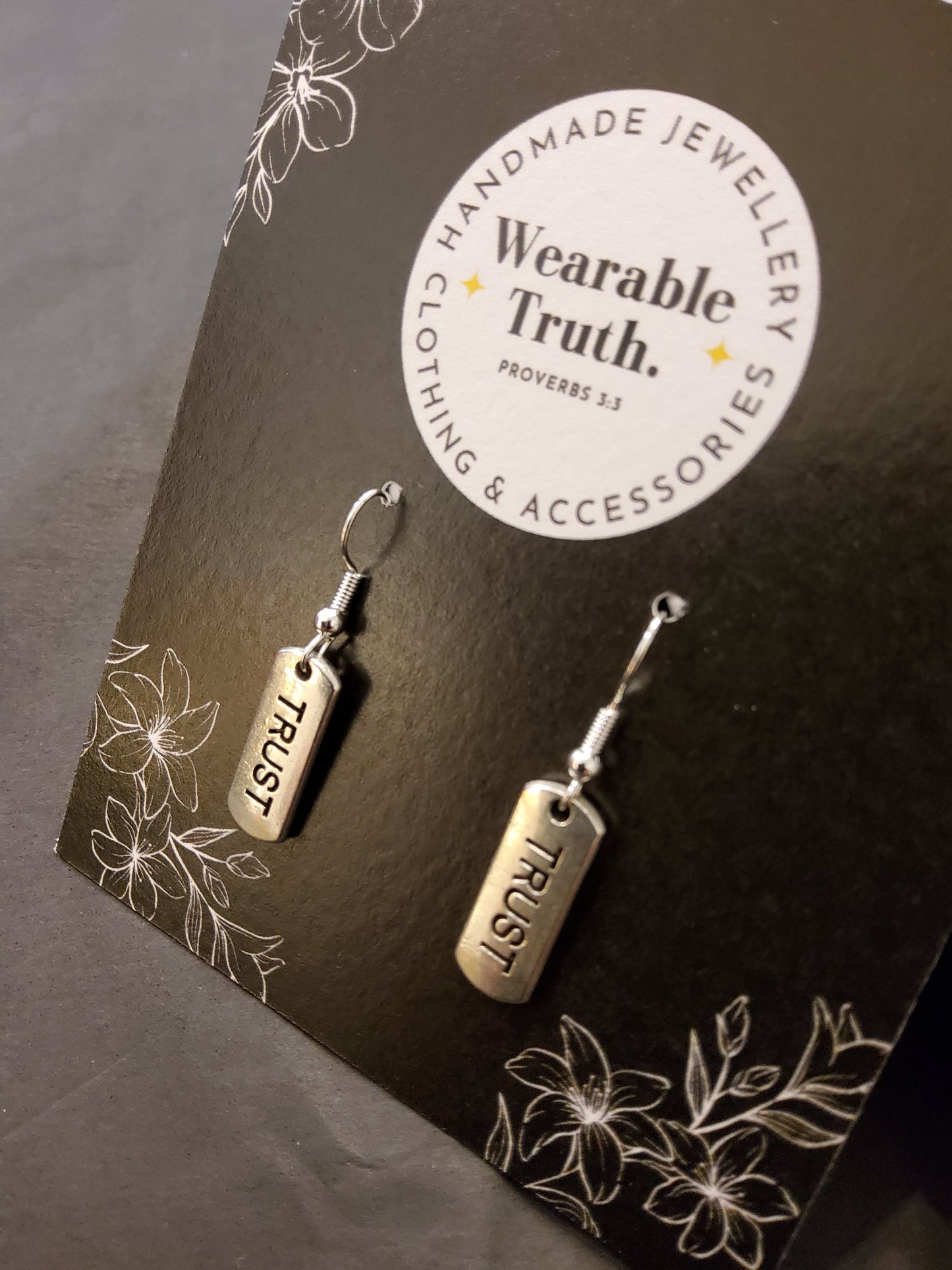 Wearable Truth Statement Word Earrings
