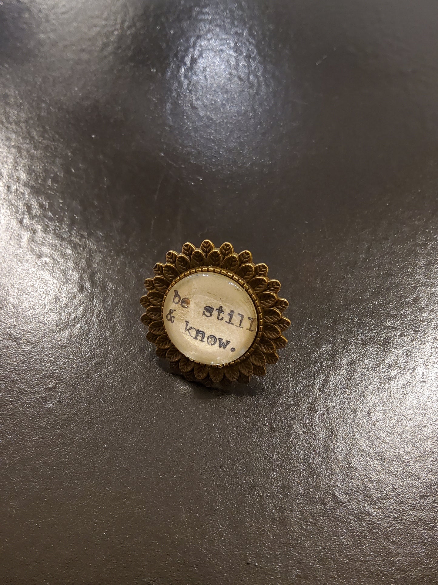 'Be Still and Know' Cream Ring