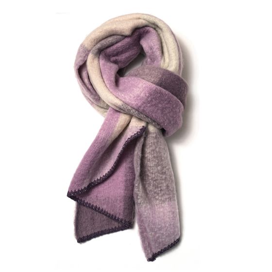 Purple Tartan Angled Scarf