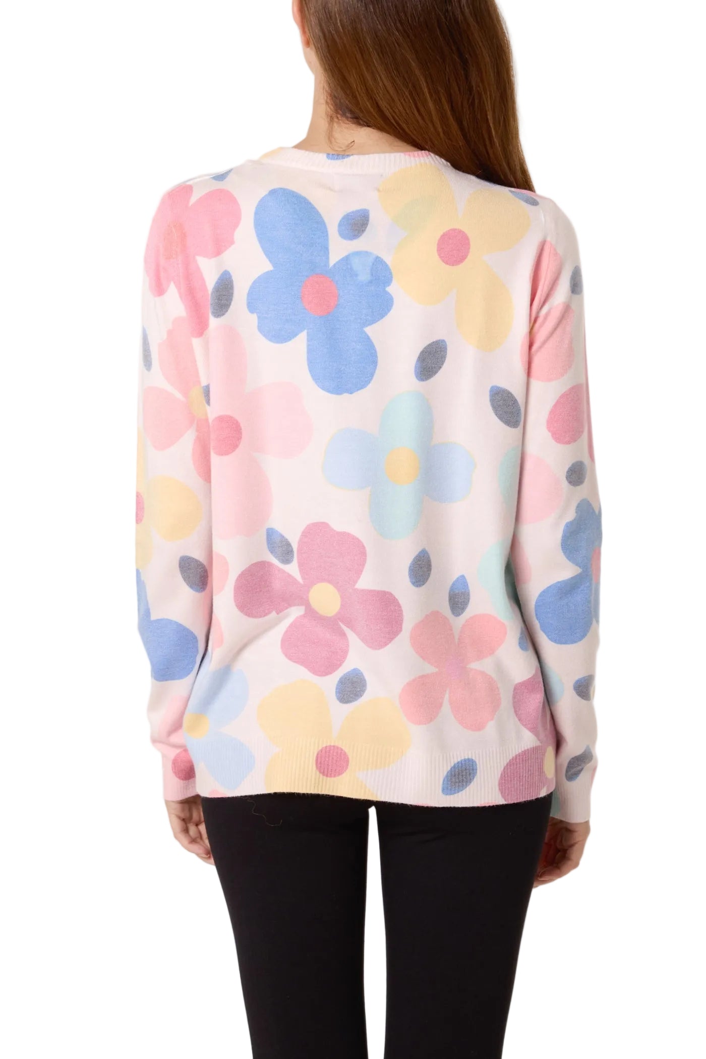 Vibrant Floral & Pearl Button Cardigan