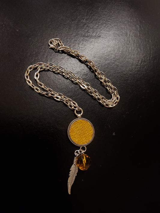 Harris Tweed Mustard Necklace