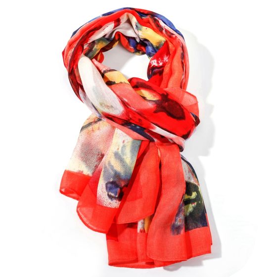 Coral Floral Scarf
