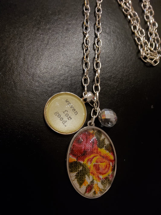 'Woven for good' Linen Floral Necklace