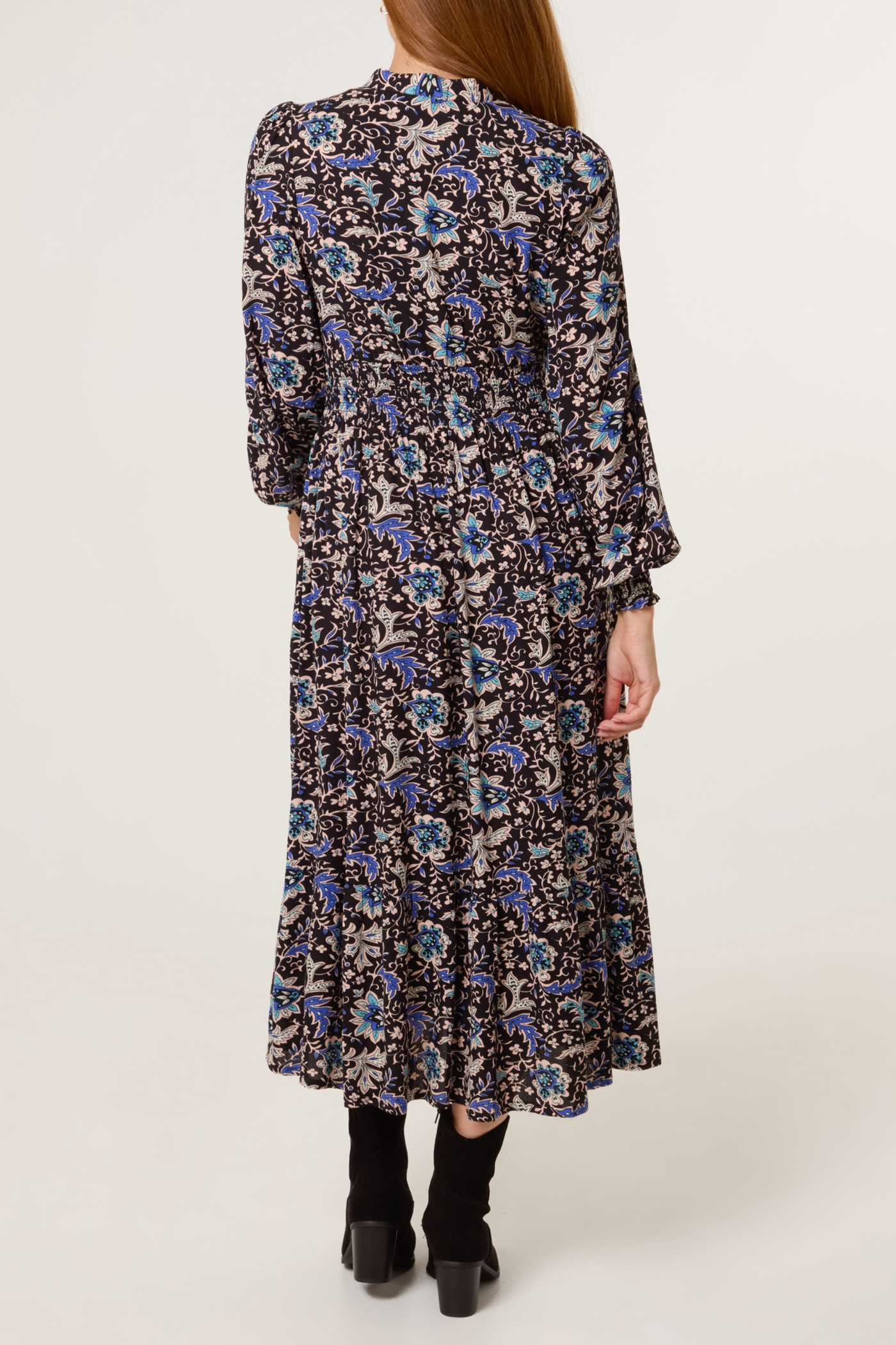 Blue Paisley Shirt Dress