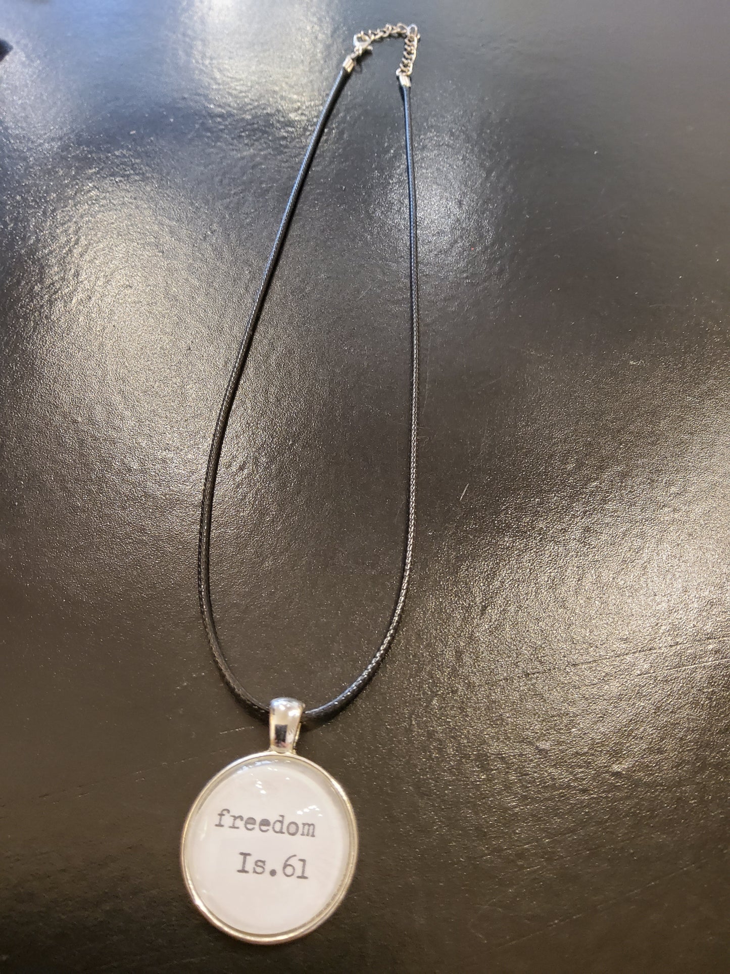 Freedom (Isaiah 61) Black Cord Necklace
